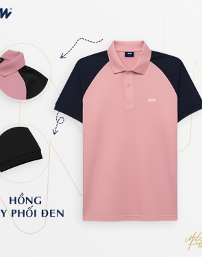 Áo Polo Nam Nữ Cotton Raglan Classic MIA STYLE | Phối Tay Năng Động, Thoáng Mát