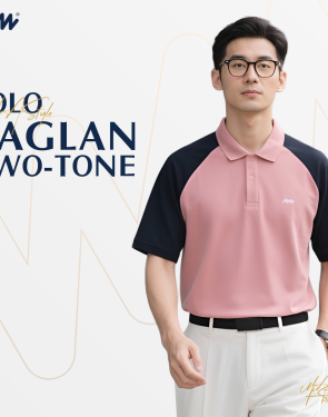 Áo Polo Nam Nữ Cotton Raglan Classic MIA STYLE | Phối Tay Năng Động, Thoáng Mát