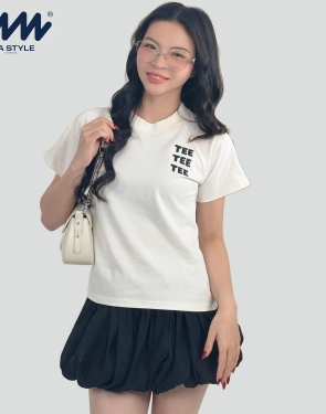 Áo Baby Tee MIA Style Chính Hãng Màu Trắng, Vải Cotton 2 Chiều Dày Dặn Cao Cấp In 3D