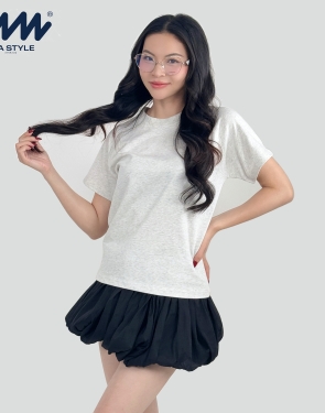 Áo Baby Tee MIA Style Chính Hãng Màu Xám, Vải Cotton 2 Chiều Dày Dặn Cao Cấp In 3D