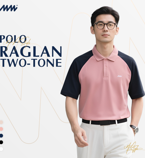 Áo Polo Nam Nữ Cotton Raglan Classic MIA STYLE | Phối Tay Năng Động, Thoáng Mát